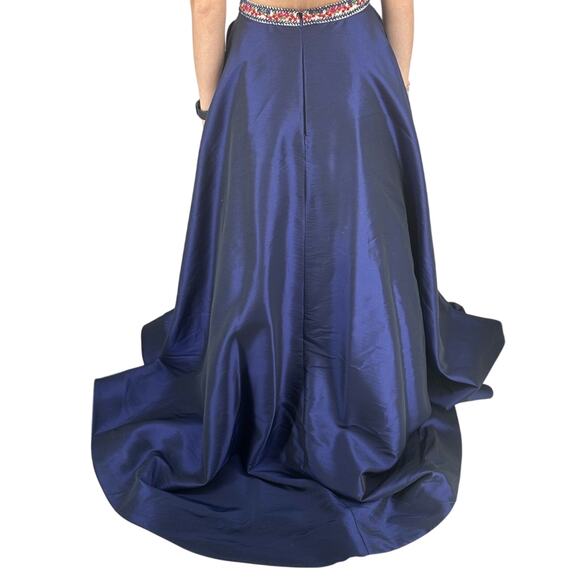 Sherri Hill 50080 2 Piece Prom Dress Size 2 Event Party Embroidered Navy Multi - Picture 11 of 16